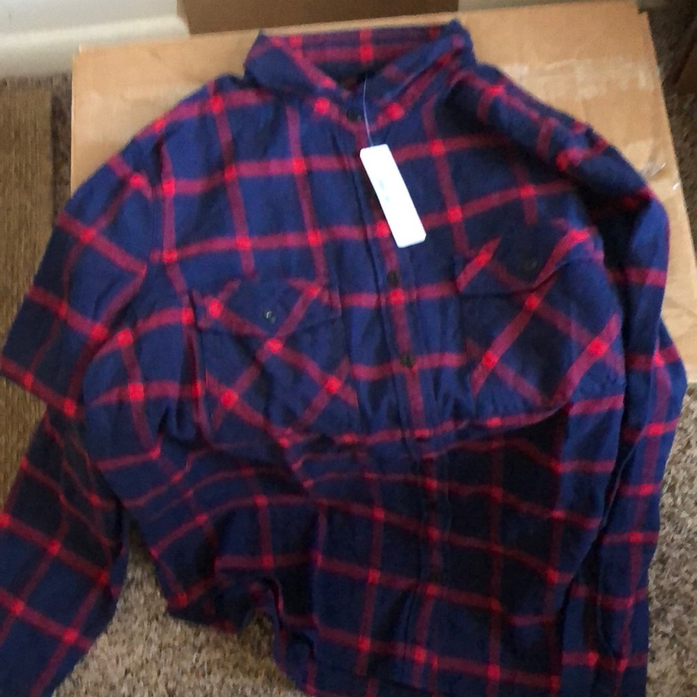 Blue and Red Plaid Shirt